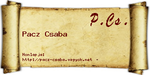 Pacz Csaba névjegykártya