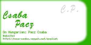 csaba pacz business card